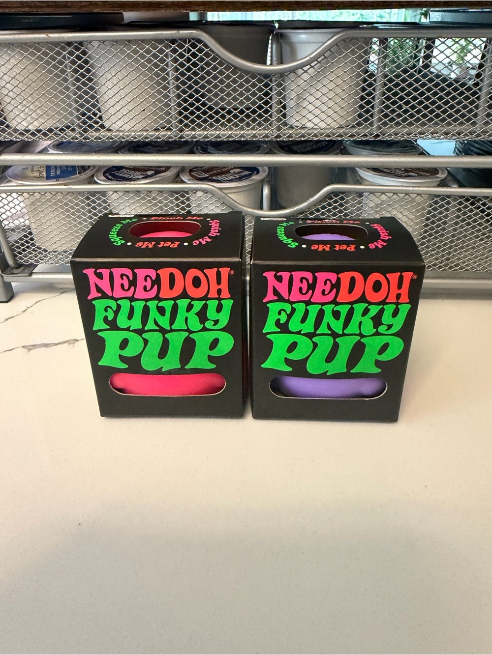 Squeeze Needoh Funky Pup Neon Pink & Purple Putty Set